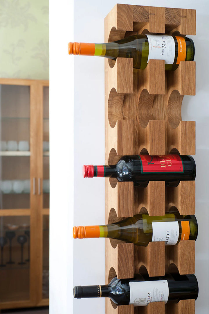 Unfinished Solid Wood Wine Rack for 6 Bottles - Wall-Mounted Handmade Wine Bottle Holder