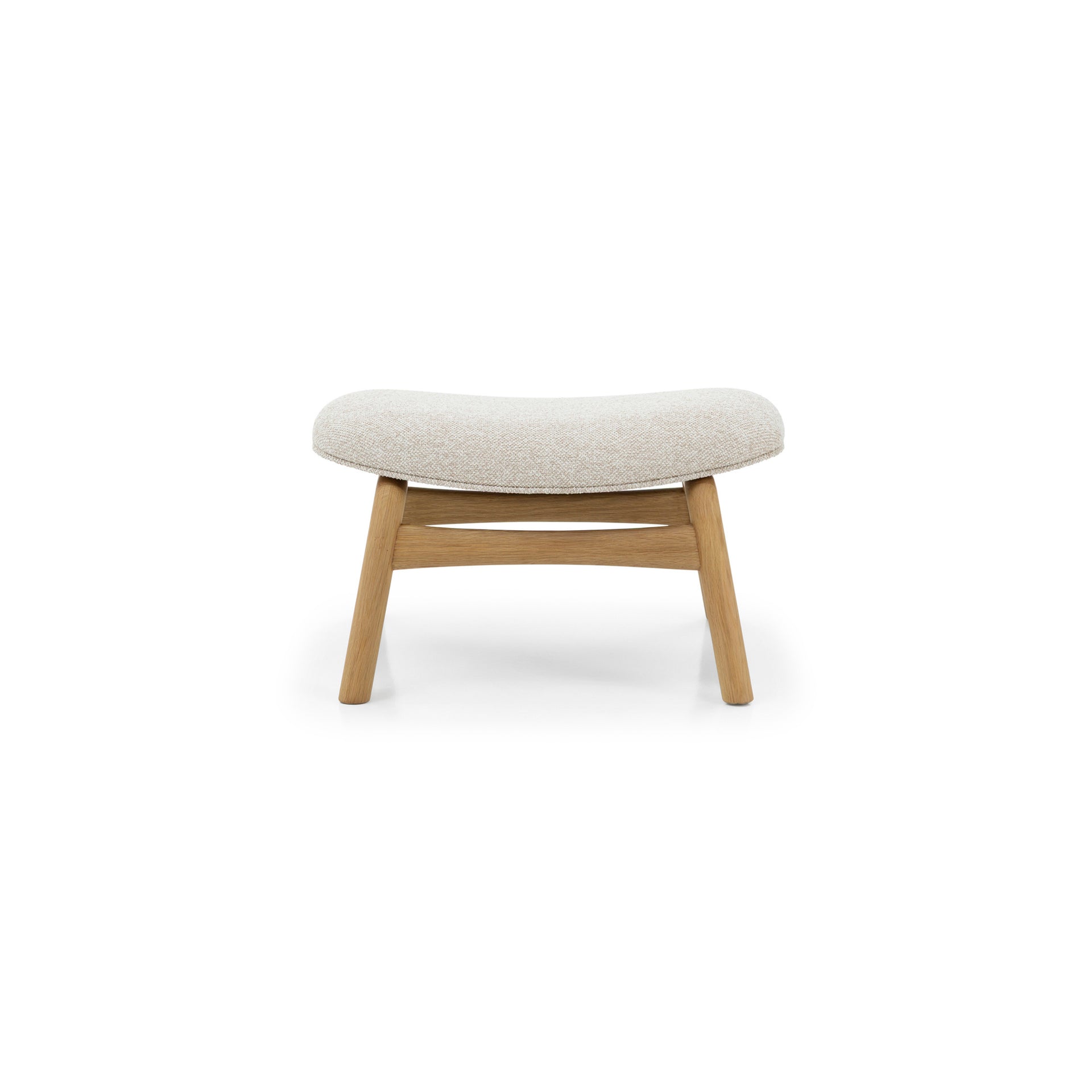 Theo Oak Footstool – Cobble Fabric