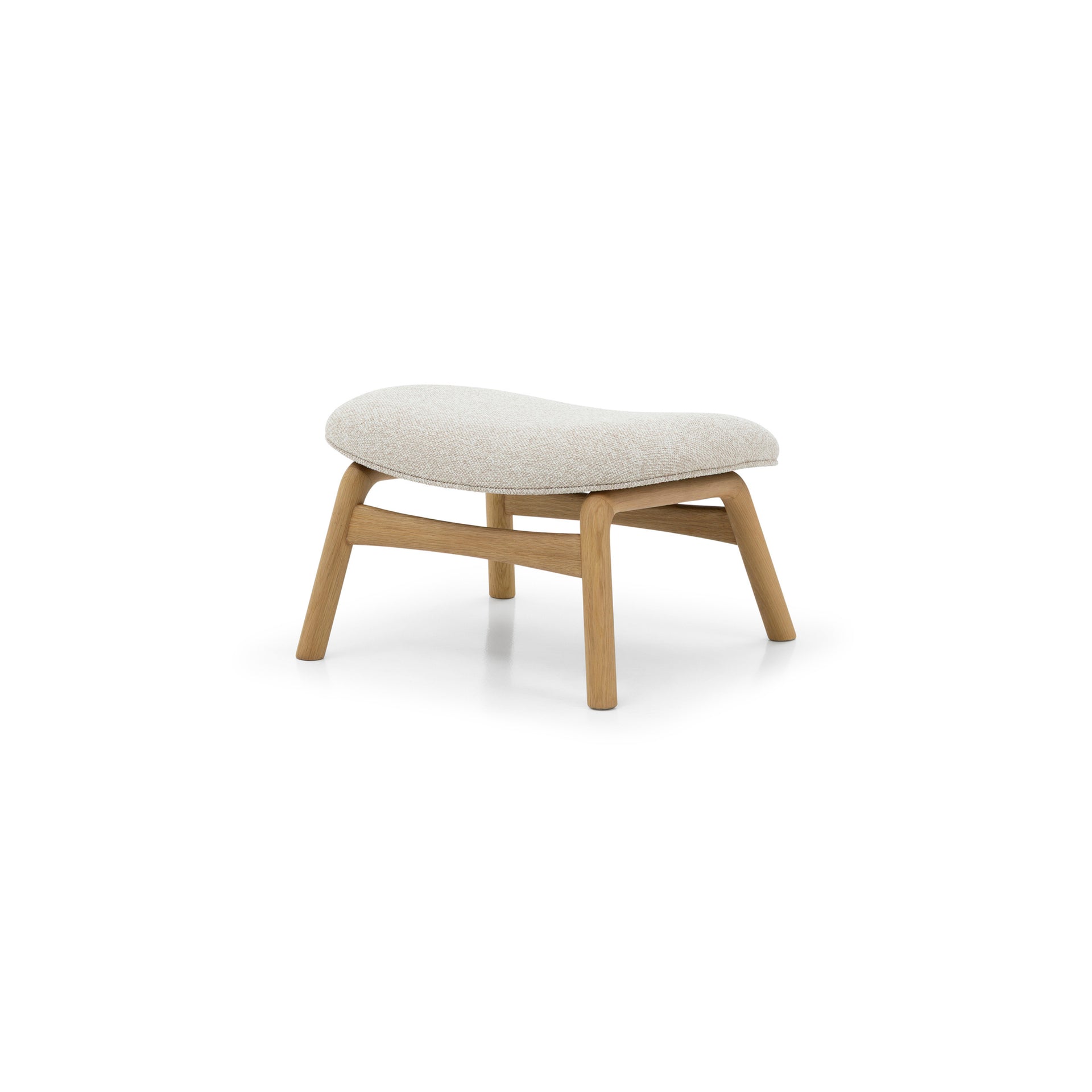 Theo Oak Footstool – Cobble Fabric
