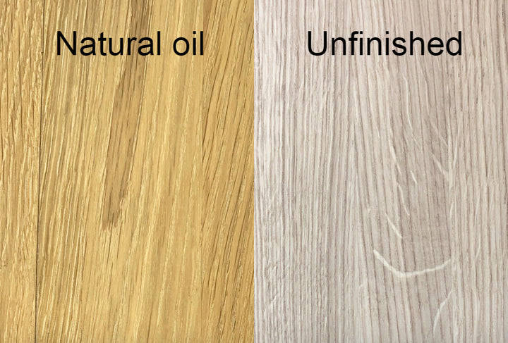 Natural oil (LEFT) vs unfinished (RIGHT)