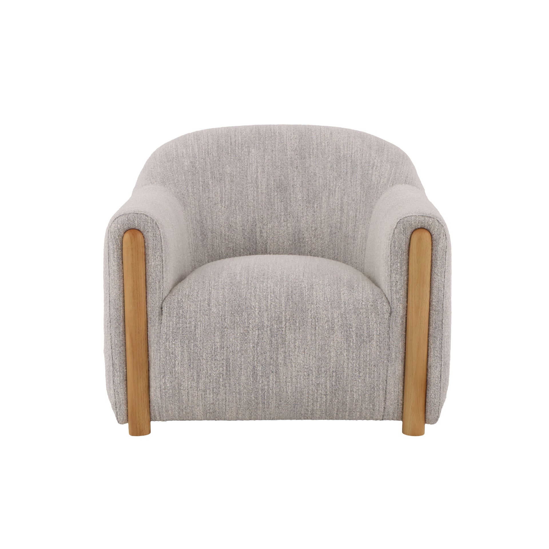 Franz – Light Grey Fabric Armchair with Oak Legs