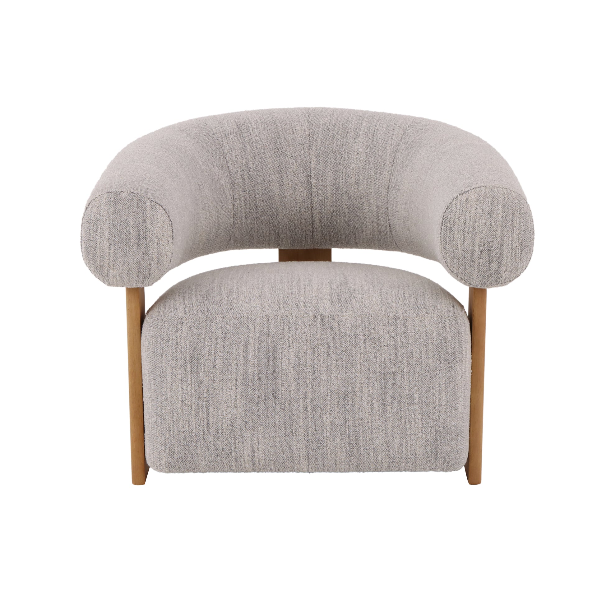 Nature – Light Grey Fabric Armchair with Oak Legs