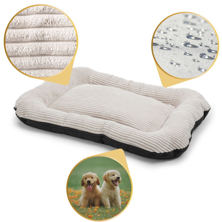 Teddy medium beige ergonomic dog mattress with removable cover