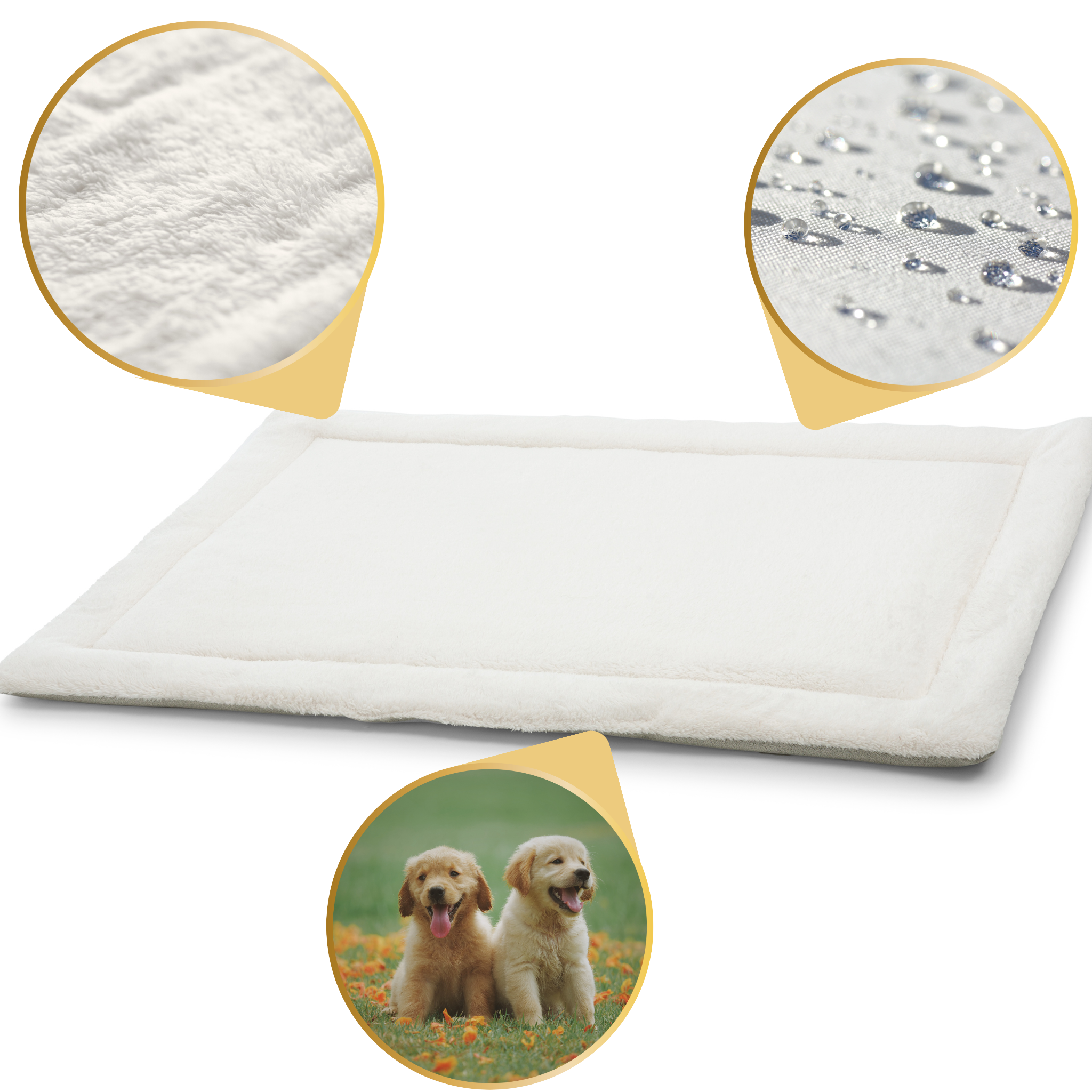 Teddy sofa cover, dog blanket in white, fabric white
