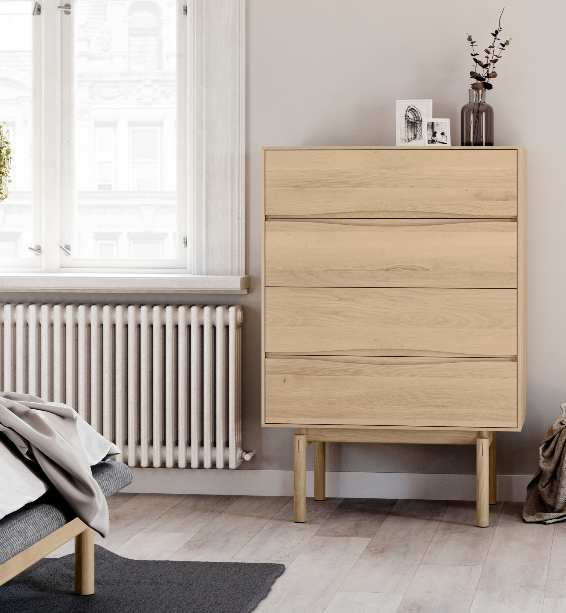 Celeste Oak Dresser with 4 Drawers