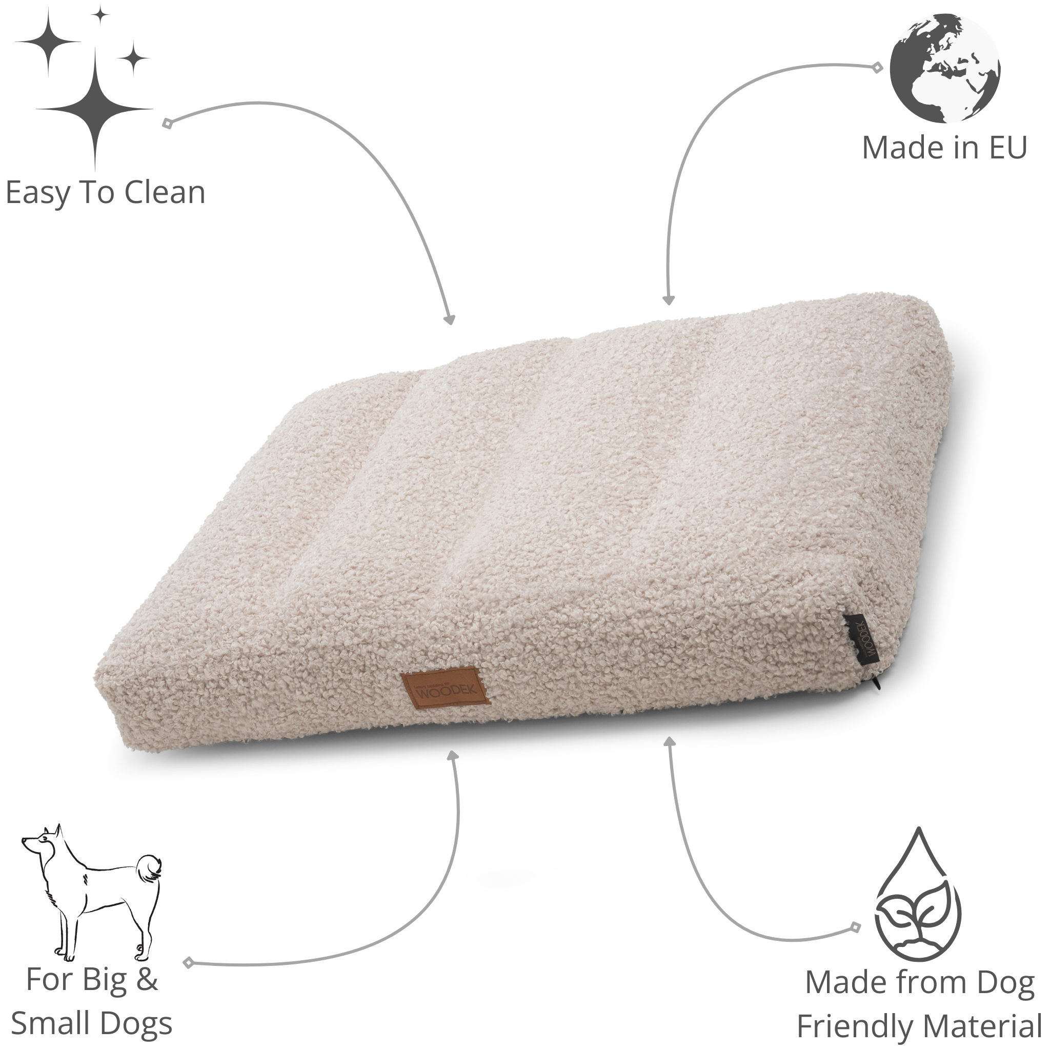 Soft sherpa mattress for pets with waterproof and easy-to-clean materials, perfect for both dogs and cats.
