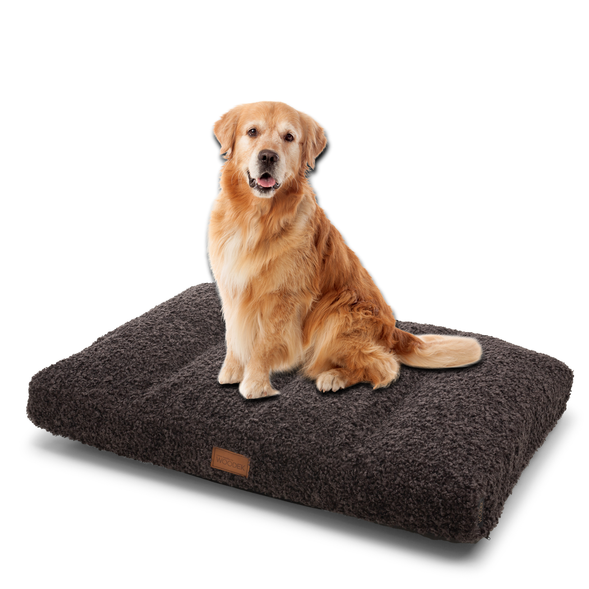 Large dog mattress Teddy in dark gray colour with removable and washable cover