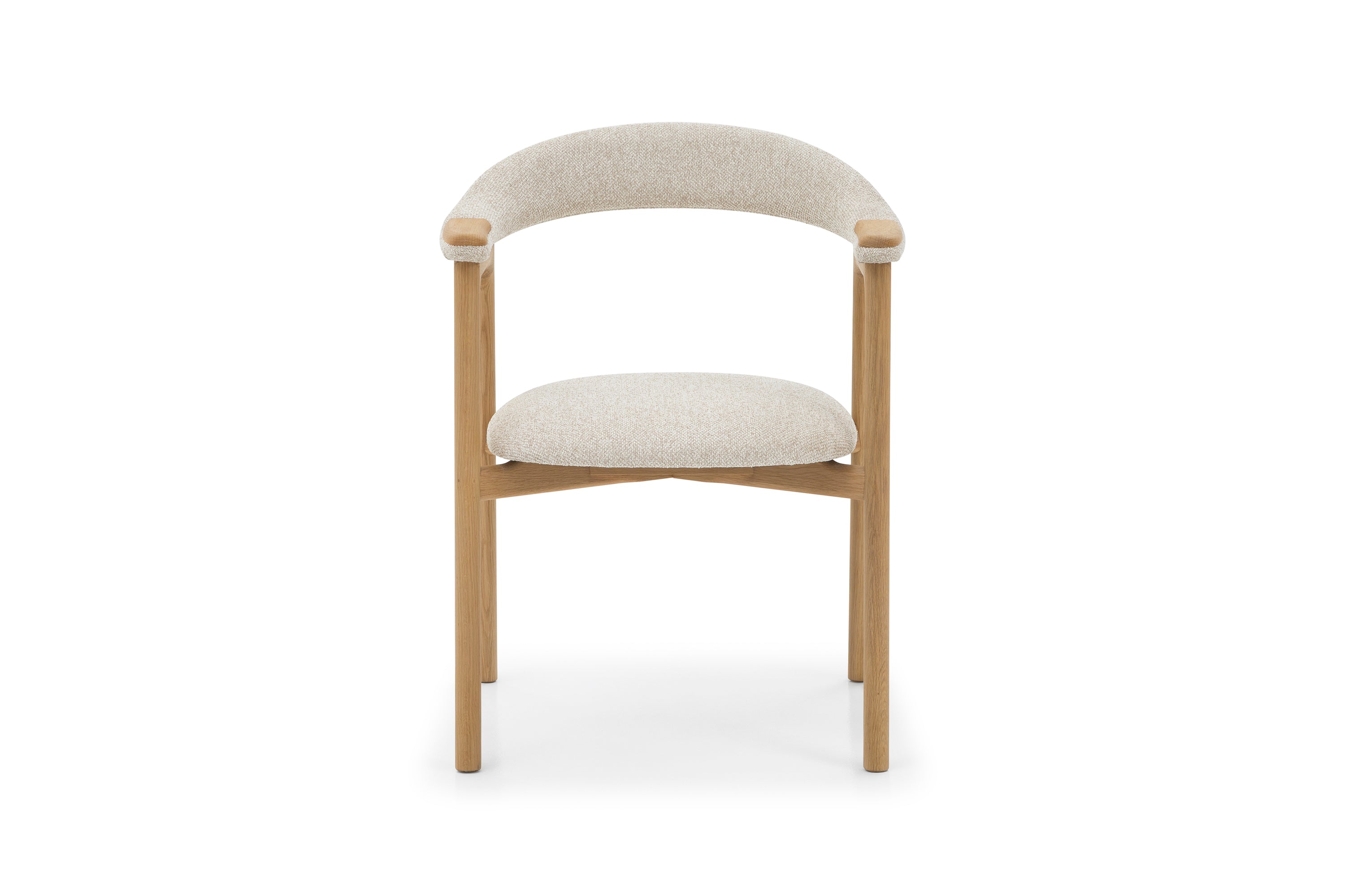 Elegant oak dining chair in cobble fabric, minimalist Franz style