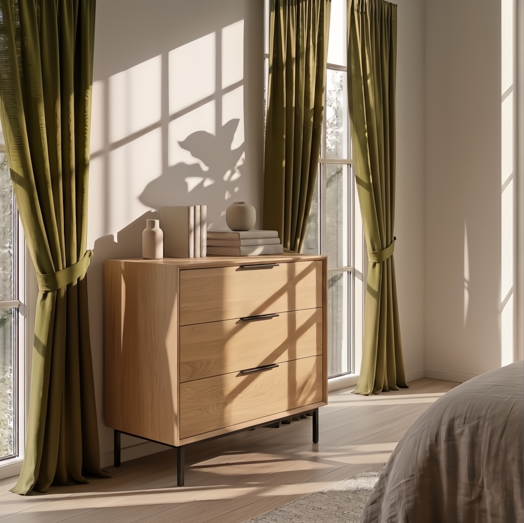 The Bergen 3-Drawer Oak Dresser