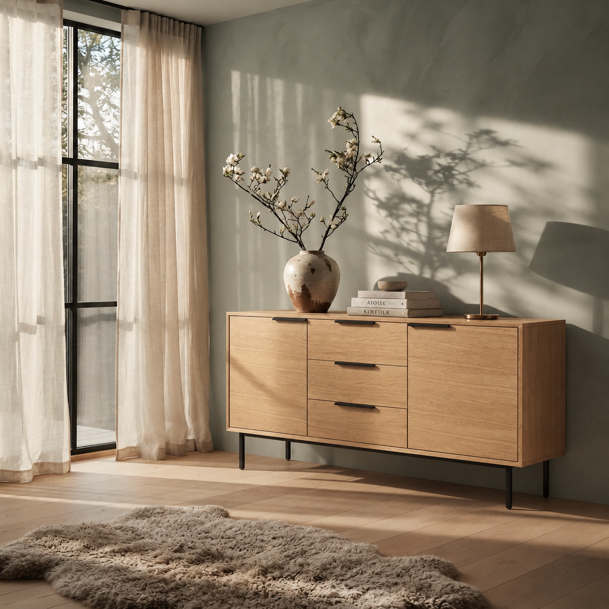 Bergen American White Oak Sideboard