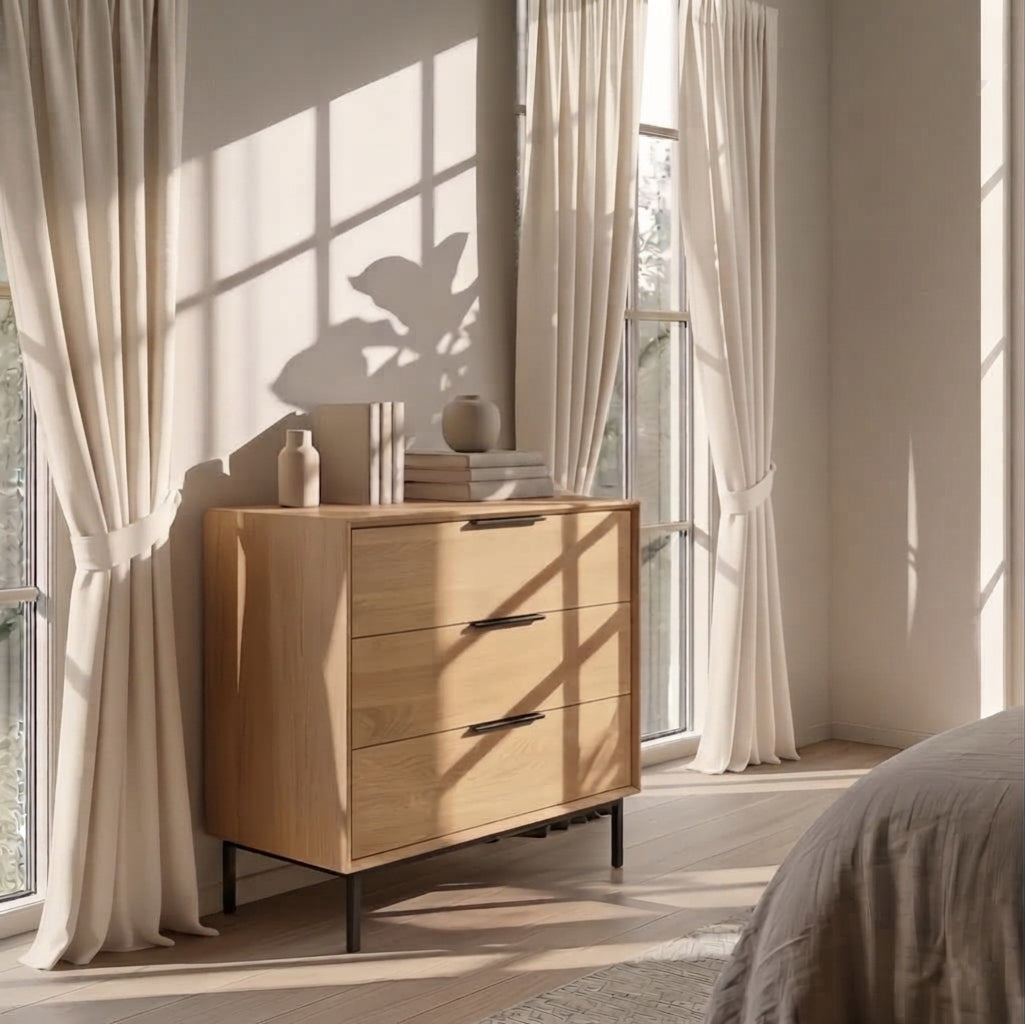 The Bergen 3-Drawer American White Oak Dresser