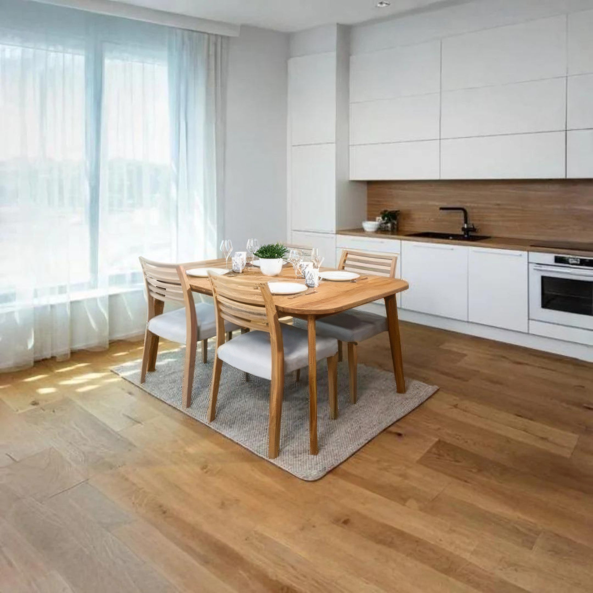 BERG Extendable Dining Table – Handcrafted Solid Oak Hardwood
