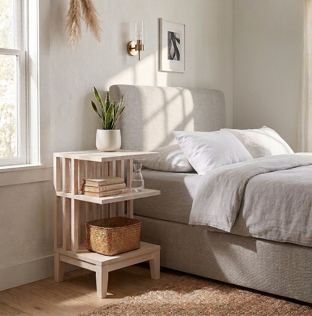 Rent White Beech Nightstand Celine