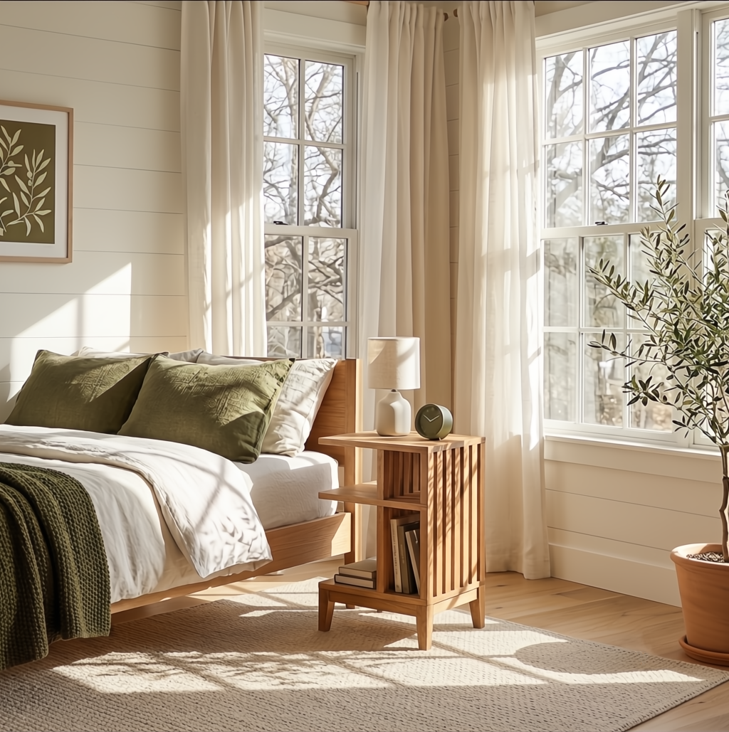 Rent Celine Solid Oak Nightstand – Handcrafted American Hardwood, Fully Assembled