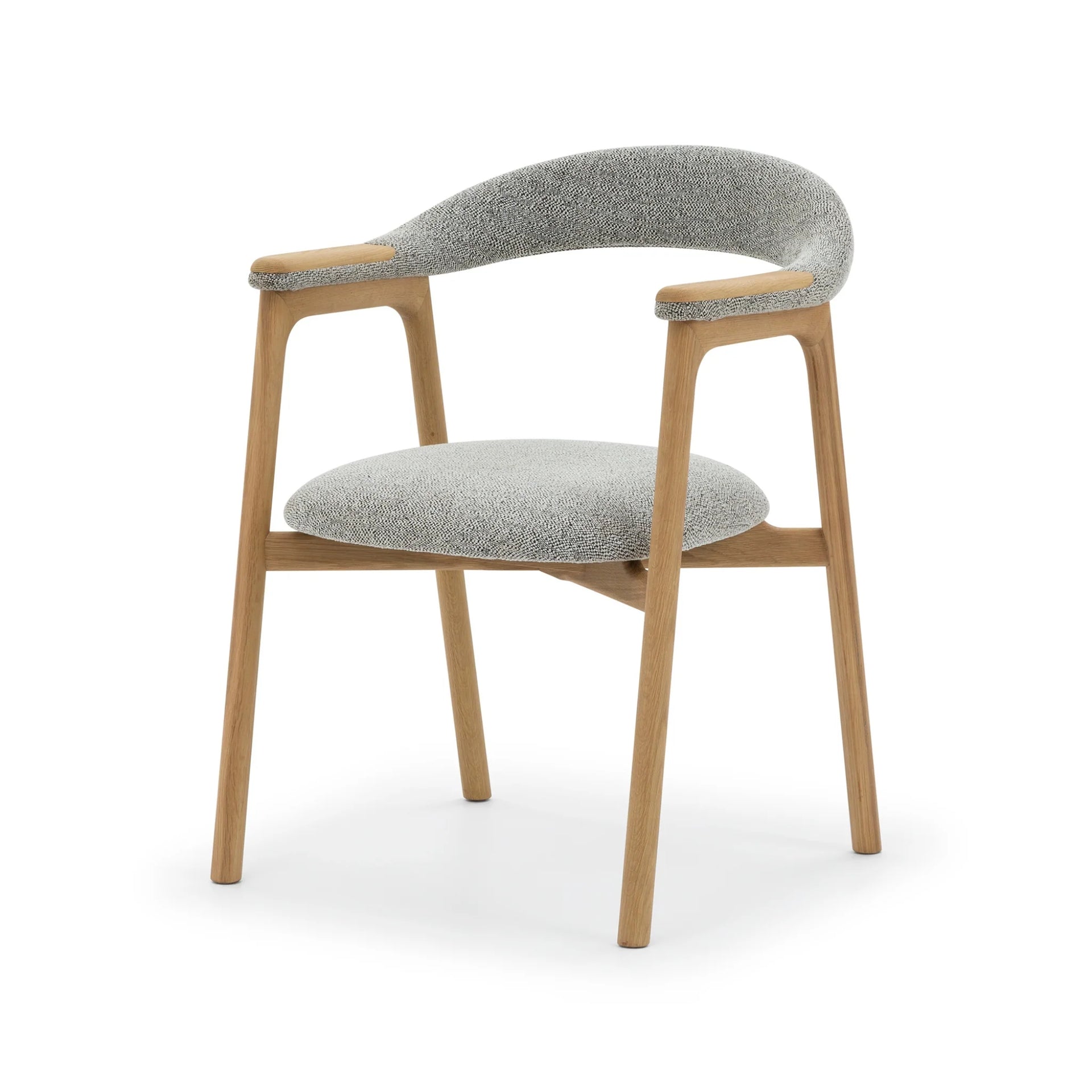 Franz oak dining chair with Noel fabric upholstery and timeless design