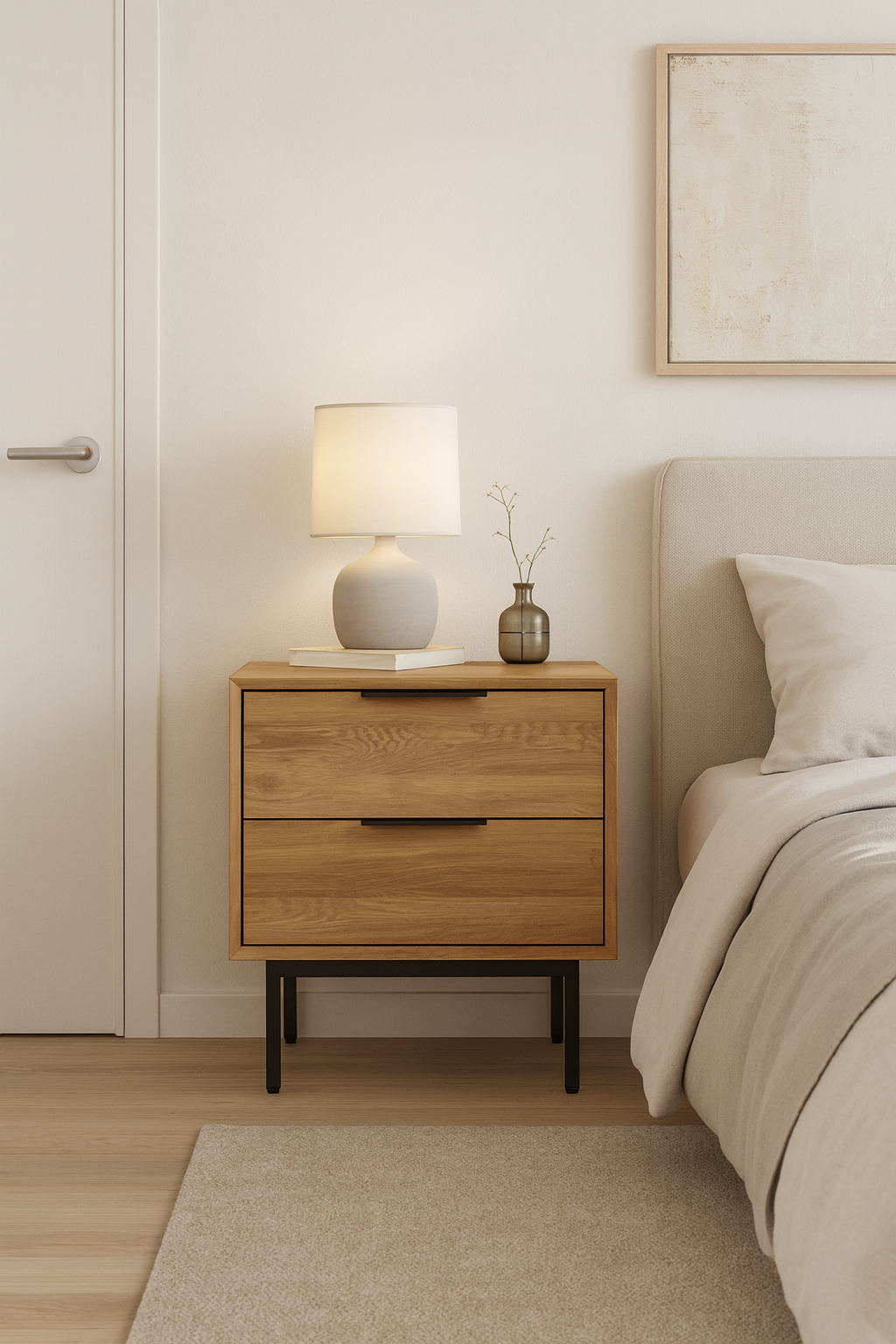 Wooden Nightstand Bergen