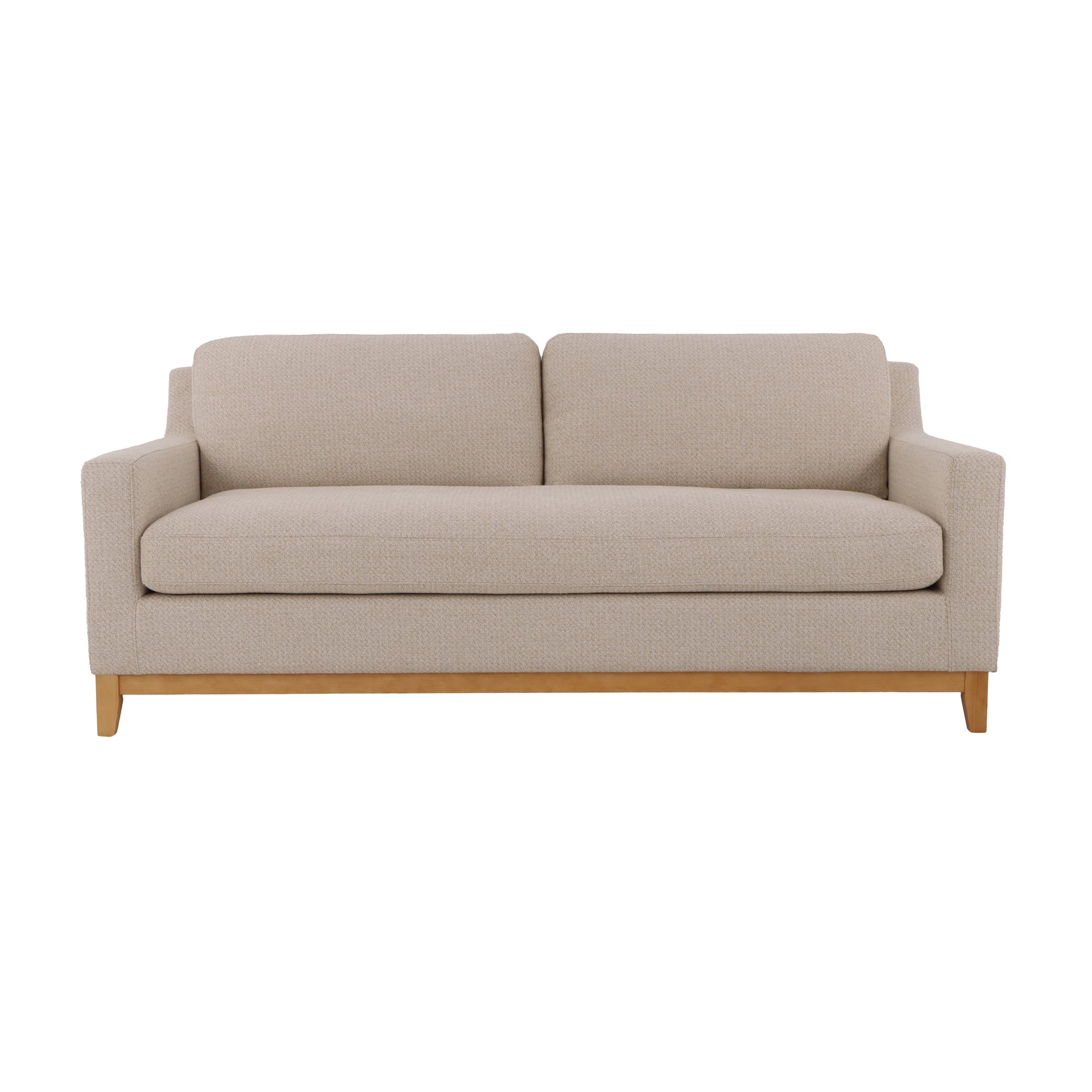 Modern Wooden Pull Out Sofa Tommy - Beige Nature Fabric