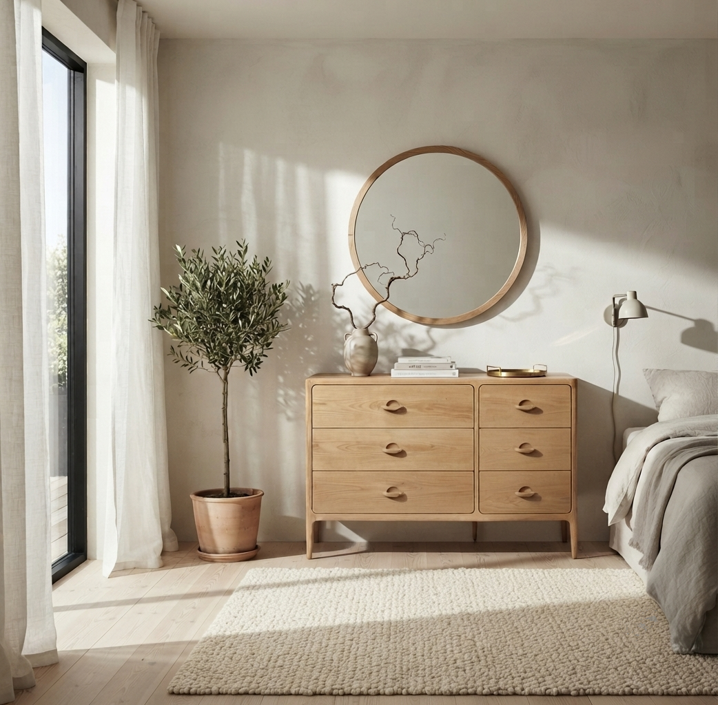 Elin Premium American White Oak Dresser with 6 Drawers - Matte Lacquer
