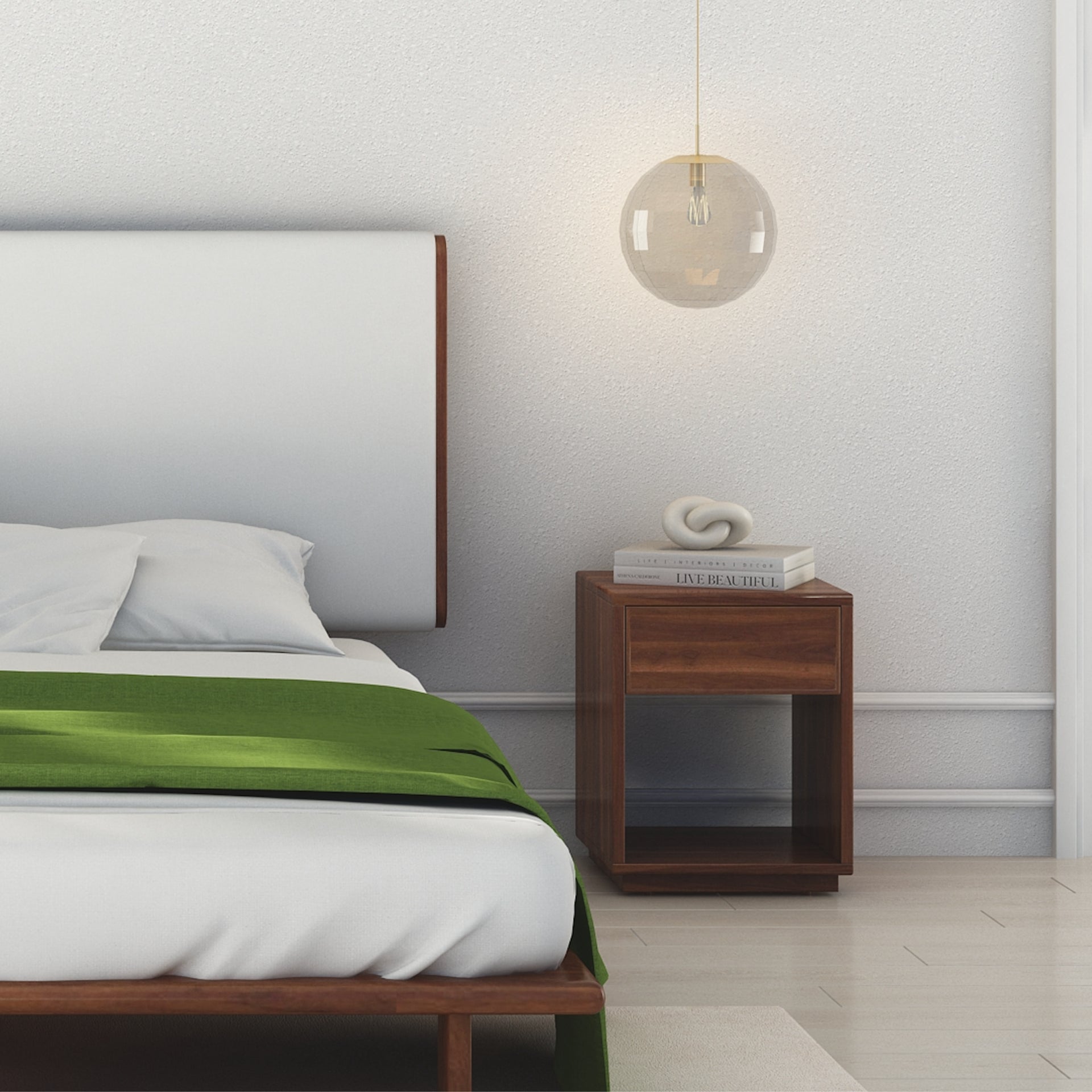 Wooden Nightstand Emma - From Real American Walnut Wood