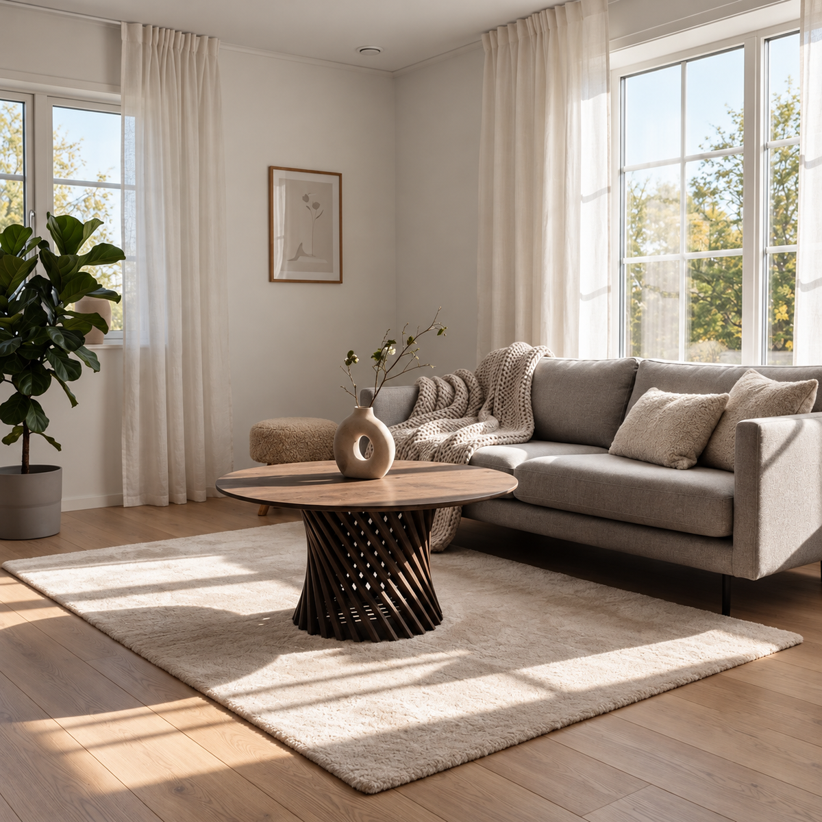 Emma American White Oak Coffee Table - Espresso Matte Lacquer finish