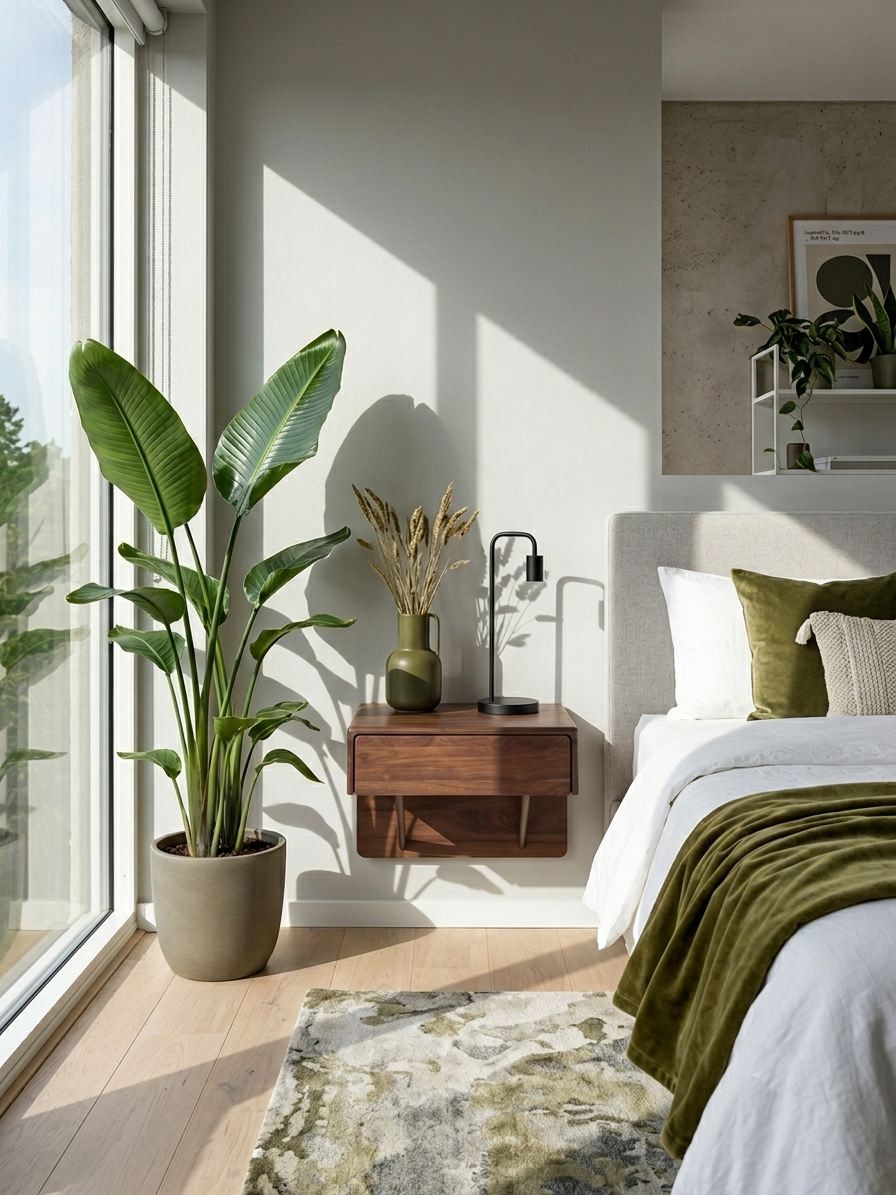 Frank Floating Bedside Table - Walnut Wood