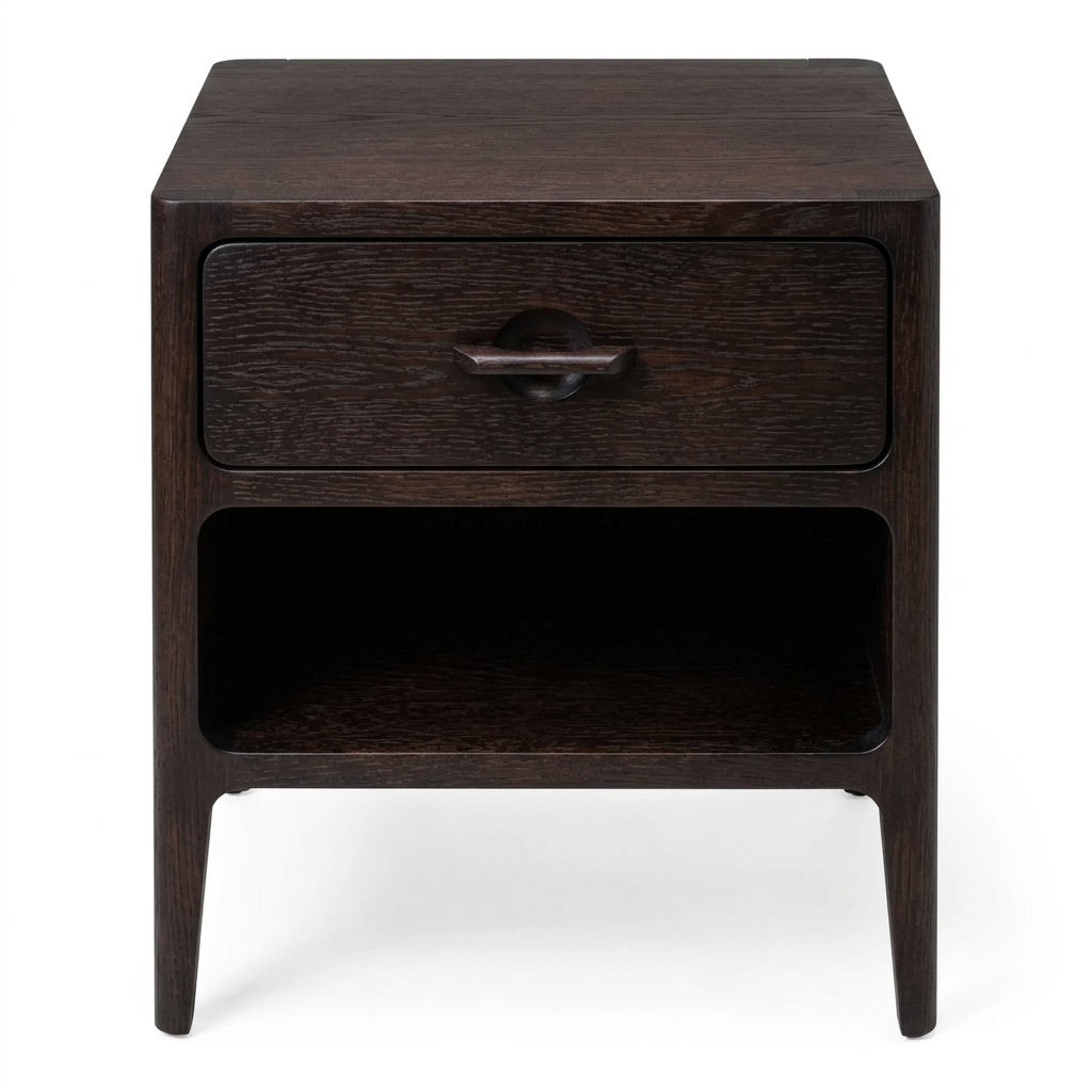 Elin Nightstand with Drawer - Espresso Oak