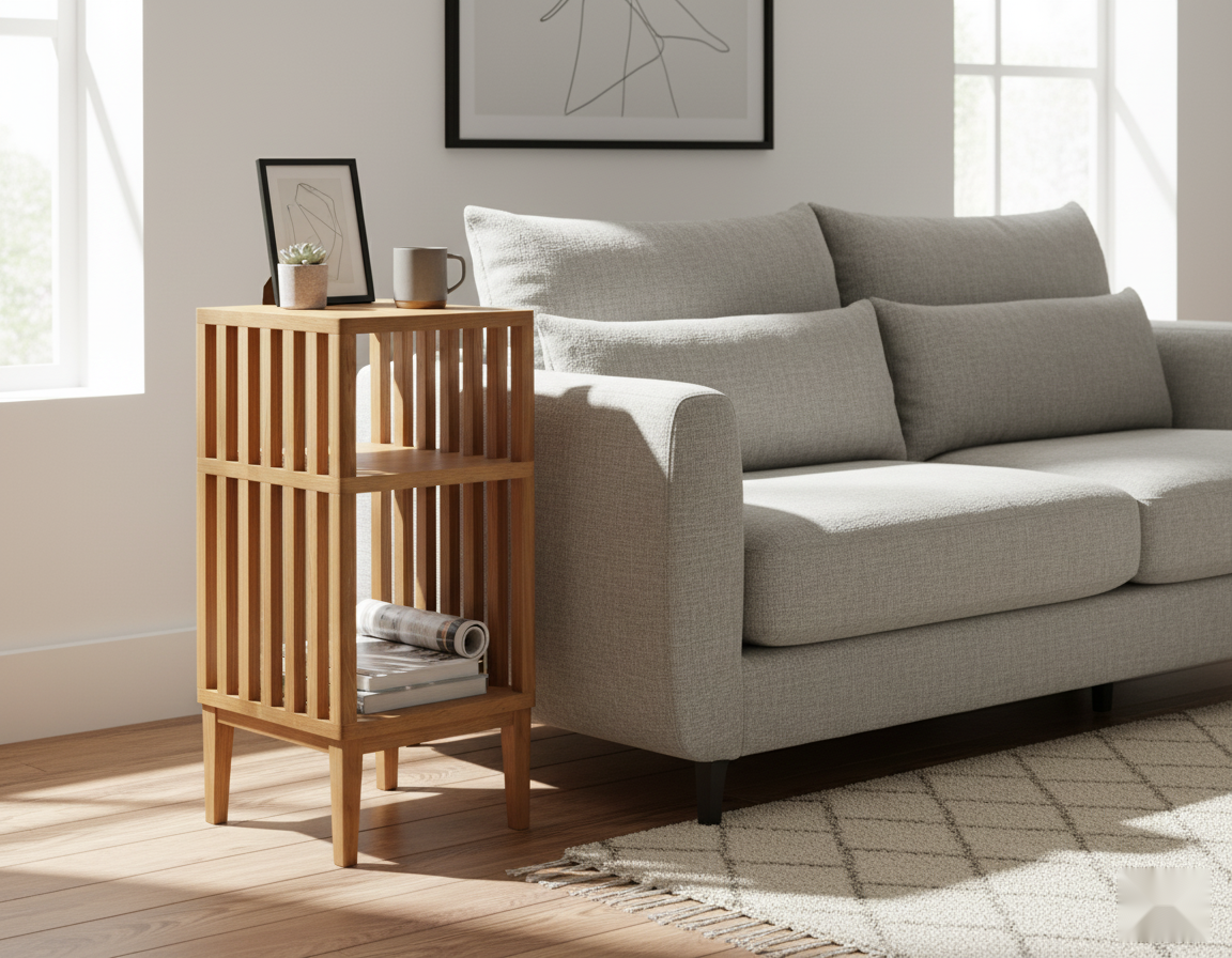 Jack Narrow Side Table/Nightstand – Handcrafted Solid Oak