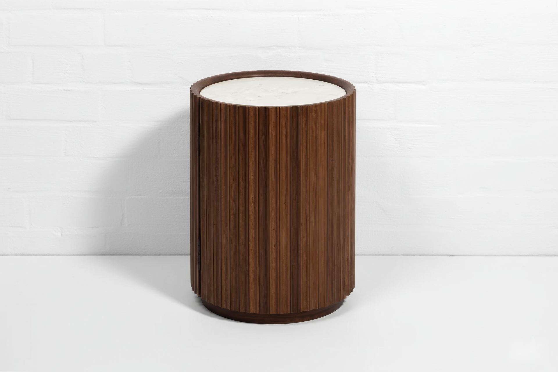 Wooden Side Table / Nightstand Franz - Walnut Matte Lacquer Finish