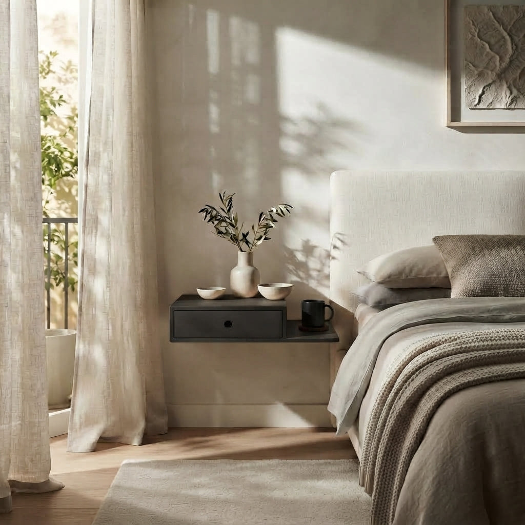 Floating Nightstand Hope - Black Beech