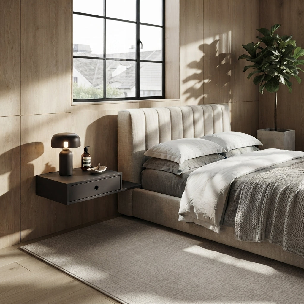 Floating Nightstand Hope - Black Beech