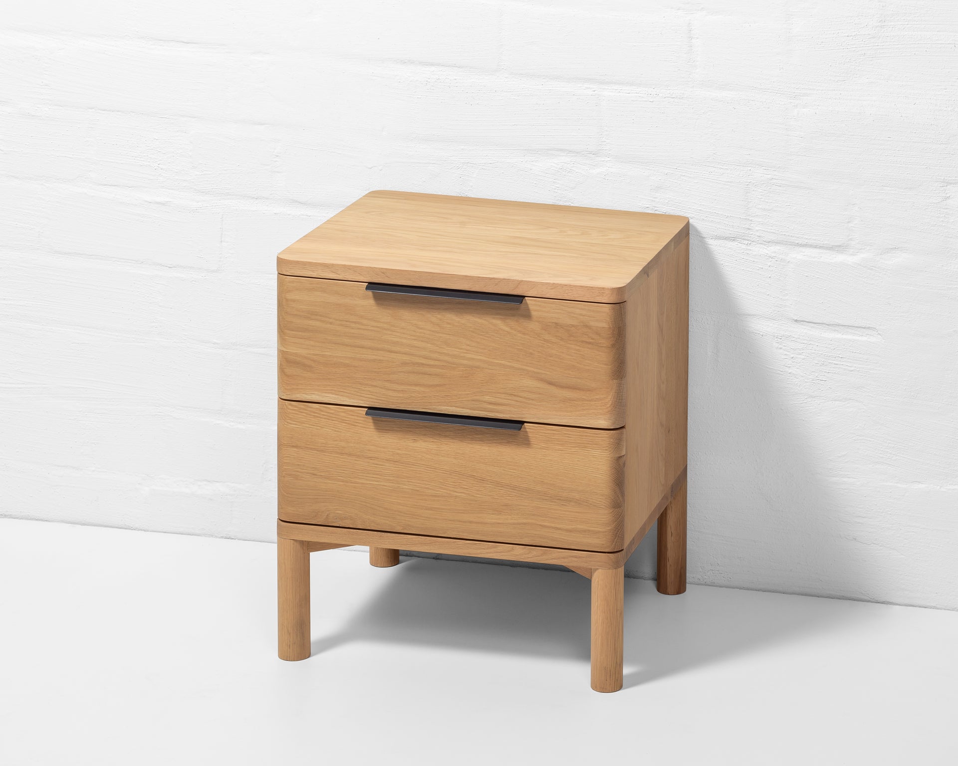 Harry - Handmade American Oak Nightstand: Soft-Close Drawers - Espresso Matte Lacquer Finish