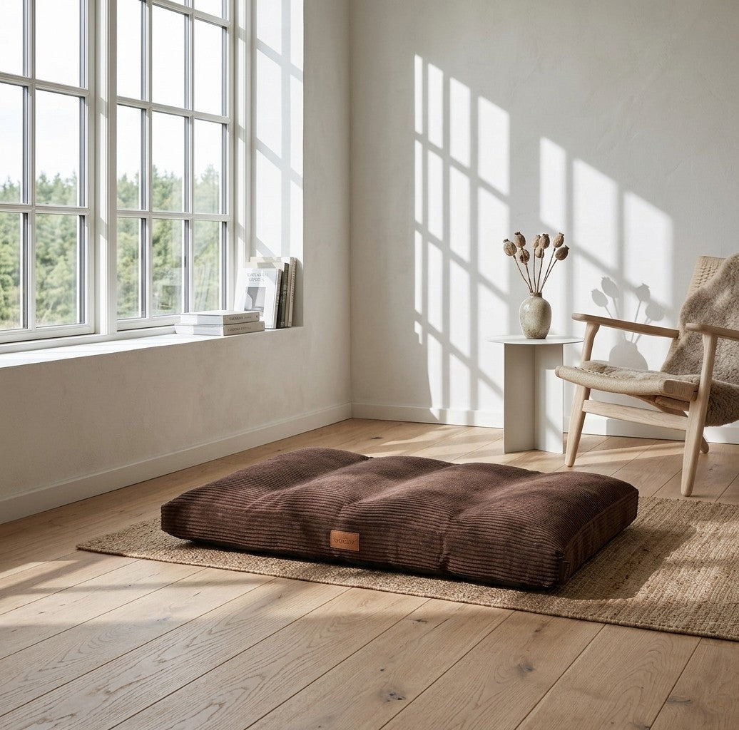 High Quality Orthopedic Dog Bed Teddy Dark Brown with Removable Fabric