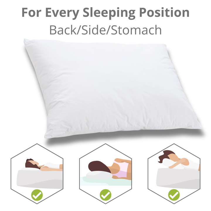 Showcasing pillows features for different sleeping positions