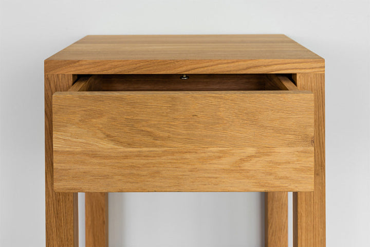 Oak Wood Nightstand Tommy drawer rail details
