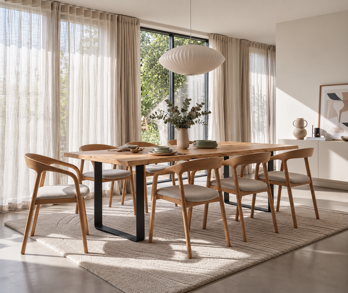 Oaken Dining Table – Handcrafted Solid American White Oak Hardwood