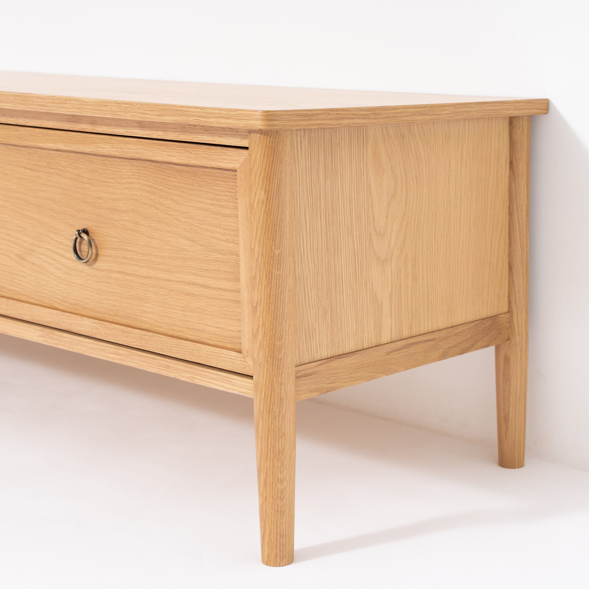 Rose Oak TV Stand with Spacious Drawers