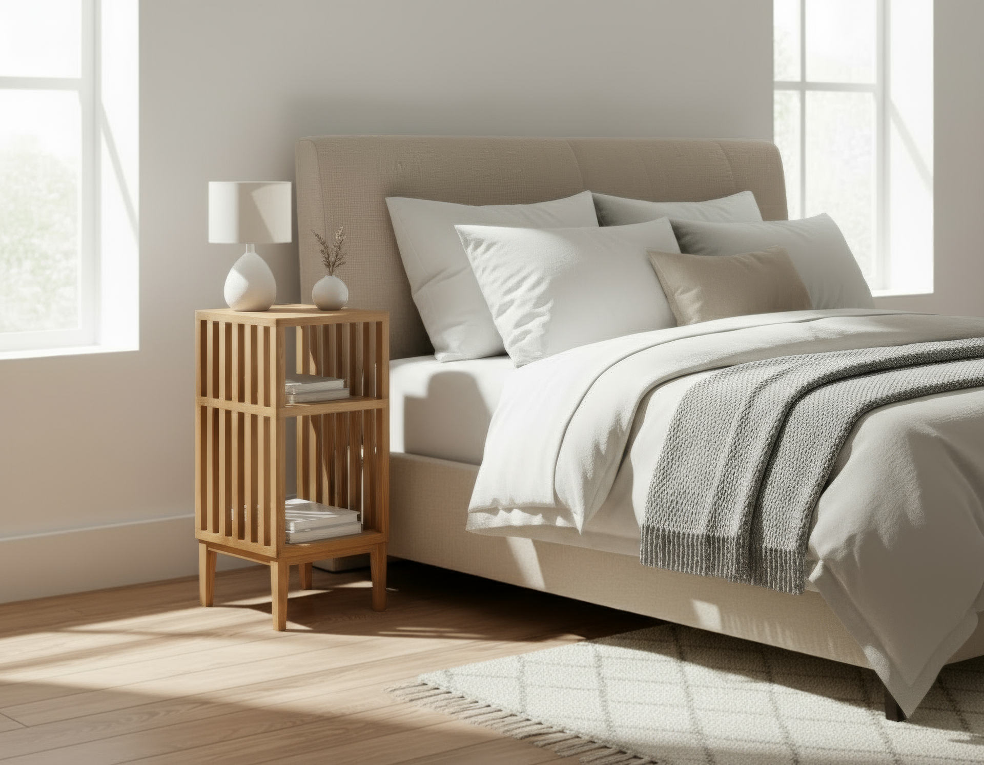 Jack Narrow Side Table/Nightstand – Handcrafted Solid Oak