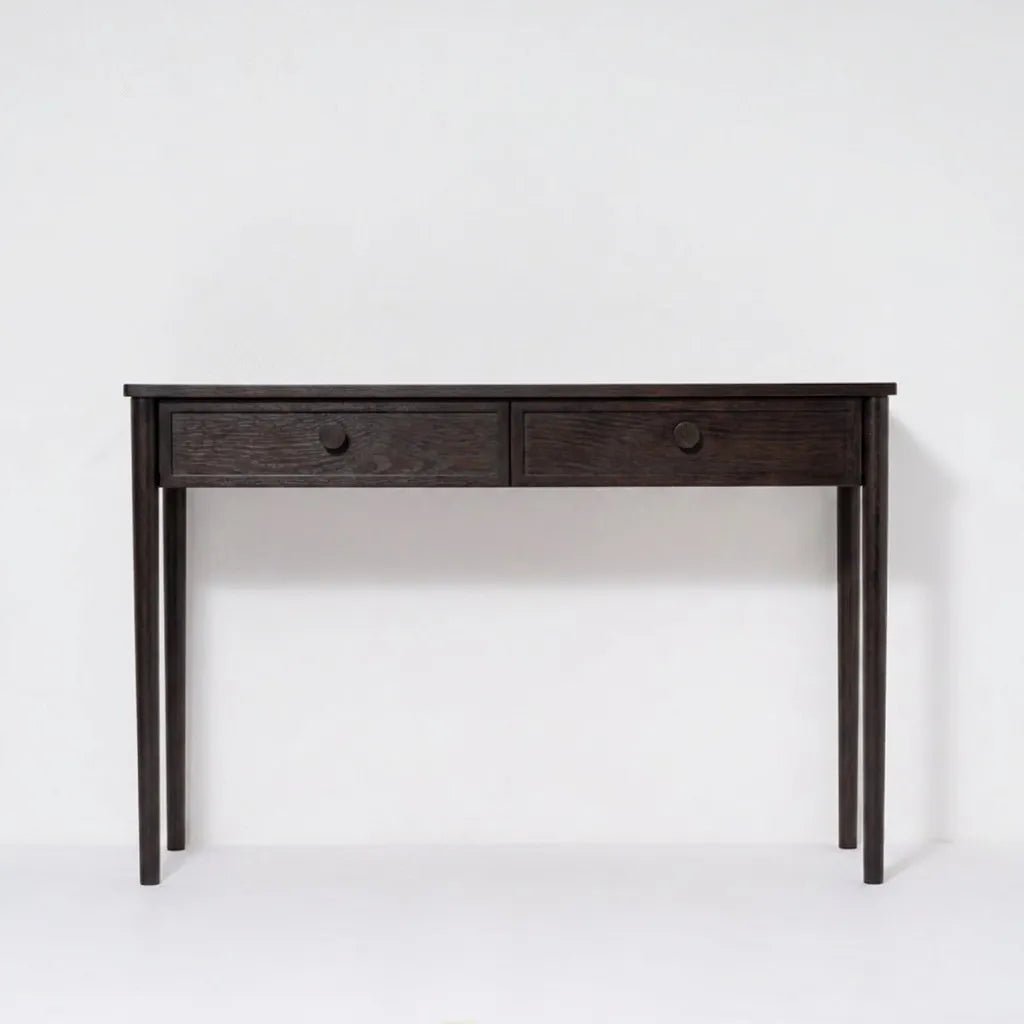 Rose Espresso Oak Console Table with Two Drawers