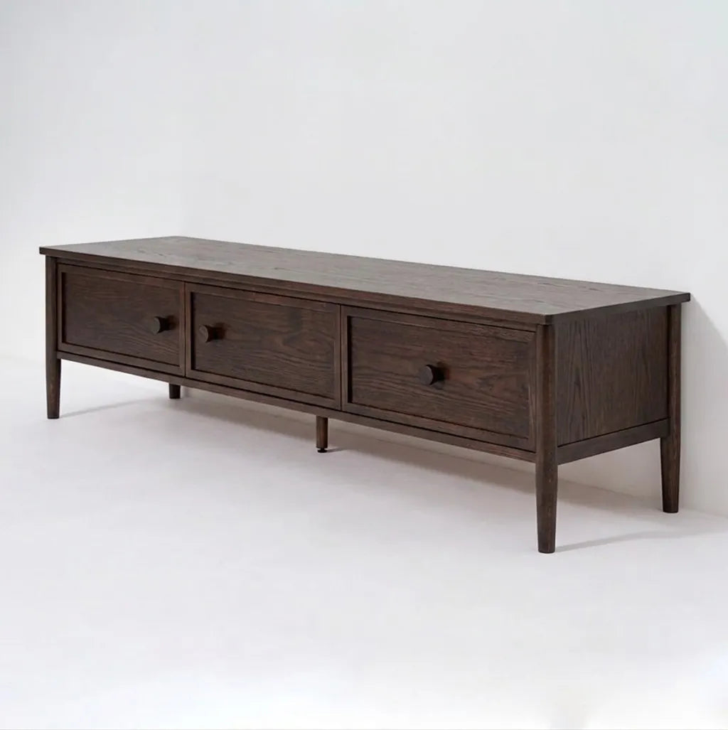Rose Espresso Oak TV Stand with Spacious Drawers