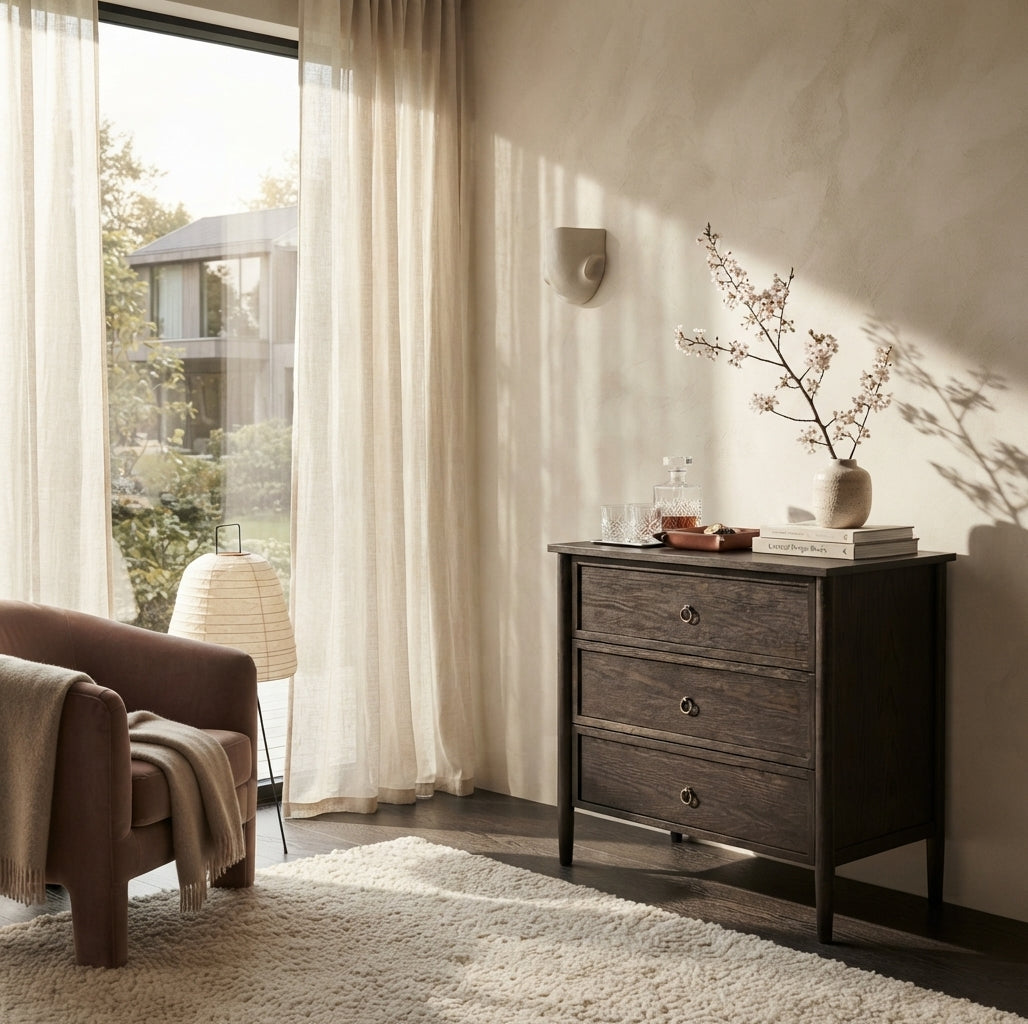 Rose American White Oak Chest of Drawers - Espresso