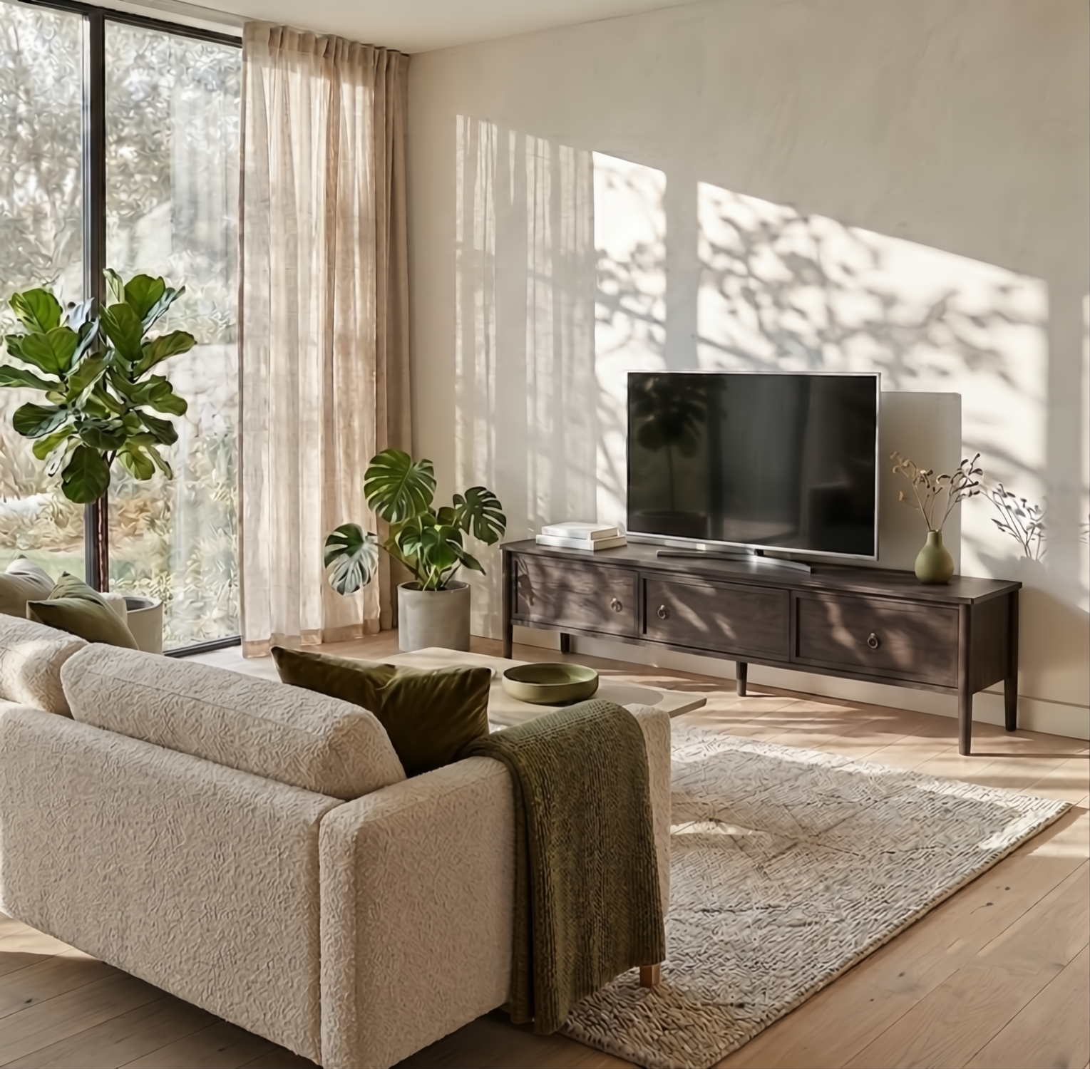Rose Espresso Oak TV Stand with Spacious Drawers