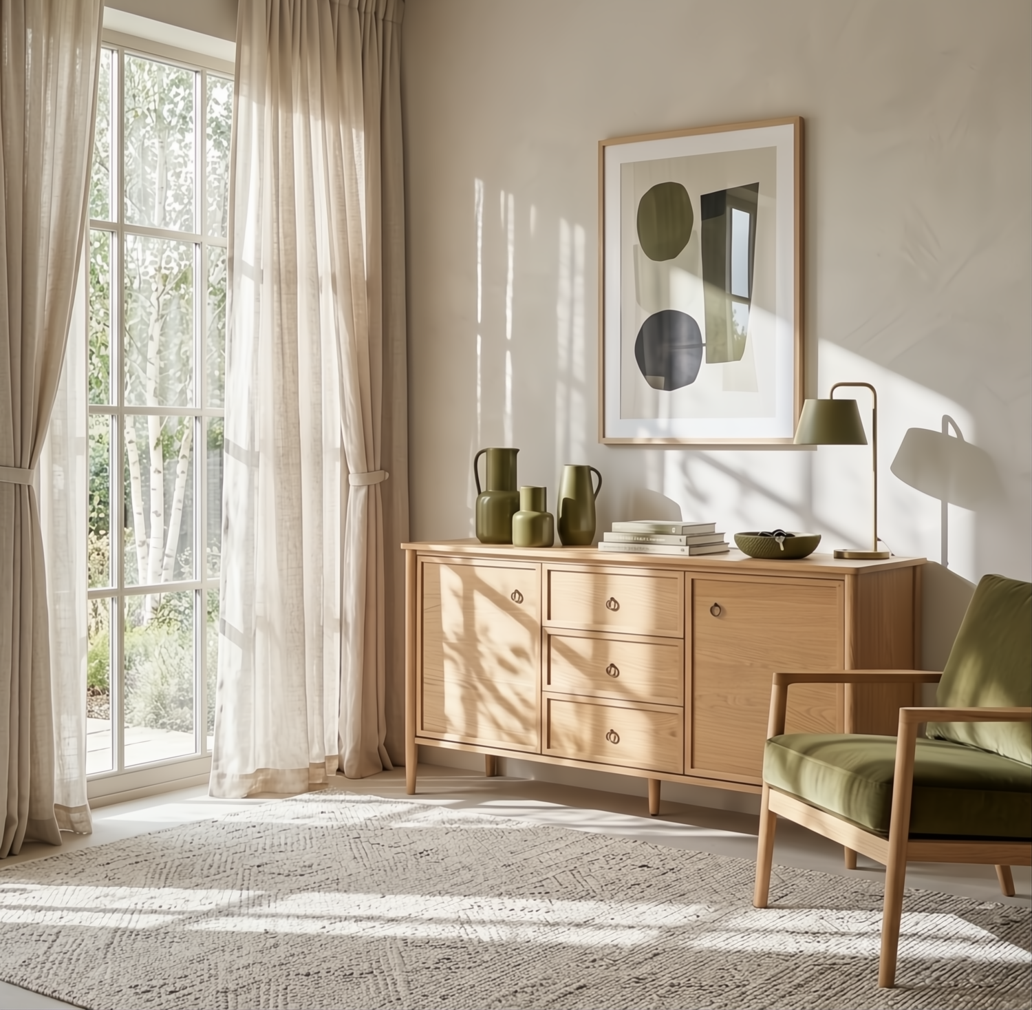 Rose Oak Sideboard for Dining and Living Rooms