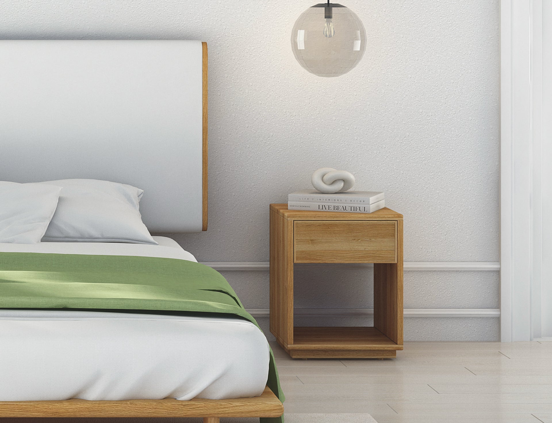 Wooden Nightstand Emma - From Real American Oak Wood
