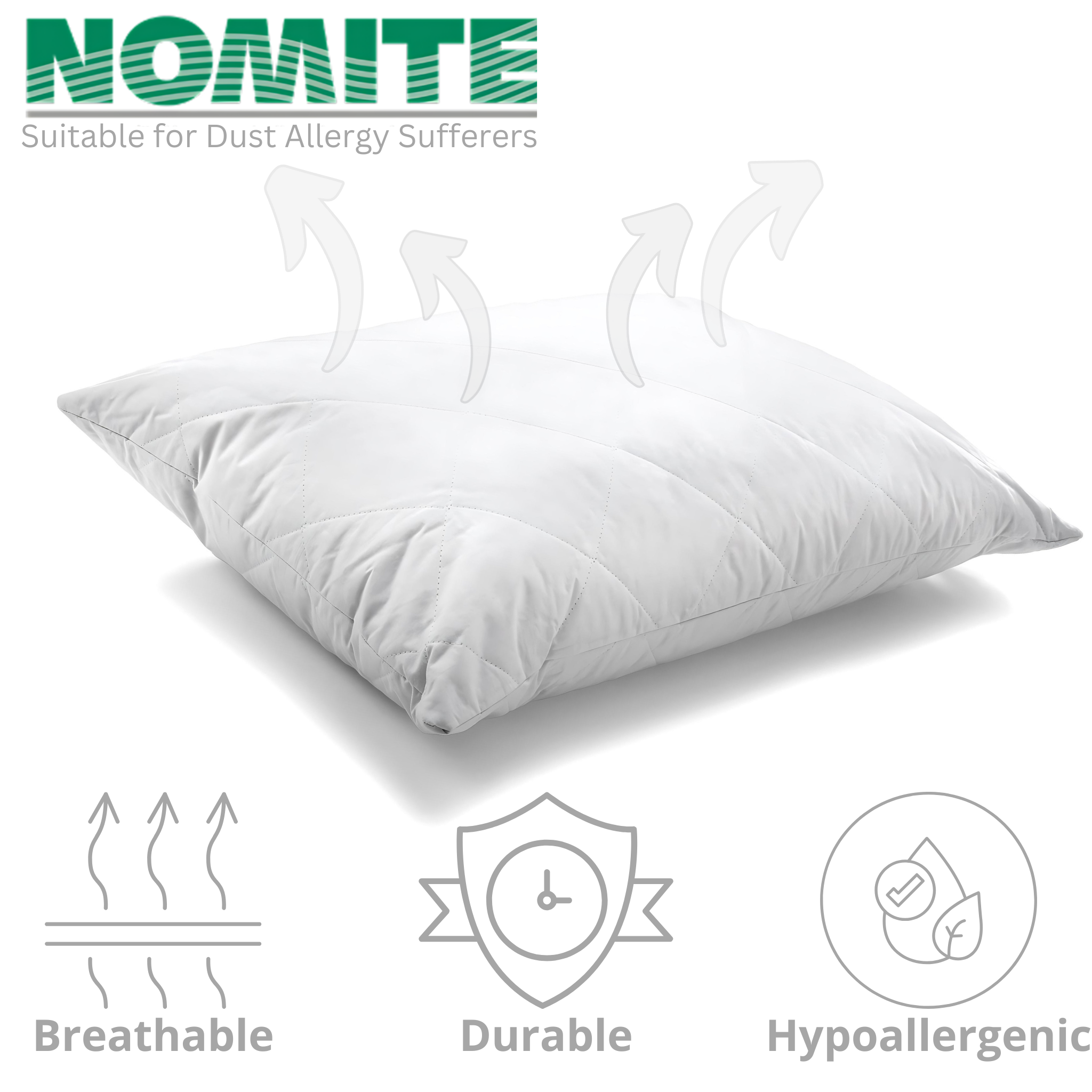 Woodek bed pillows anti allergy features, pillow for people who suffer with allergies
