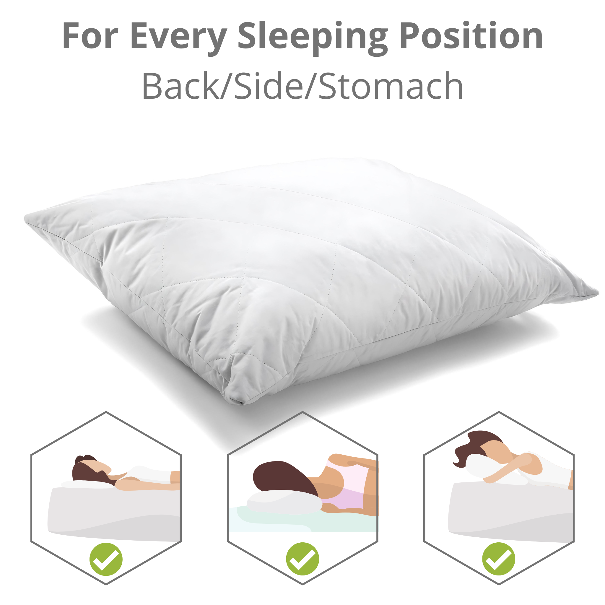 Picture of a Luxurious cotton bed pillow showcasing its features