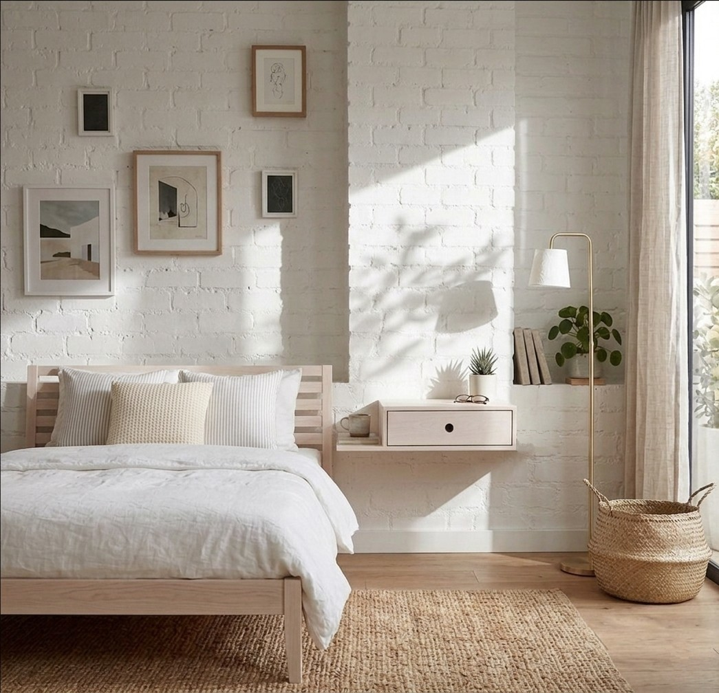 Floating Nightstand Hope - White Beech