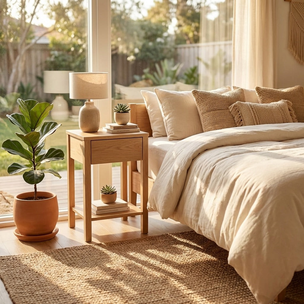 Tommy Nightstand with Drawer – Solid American Oak