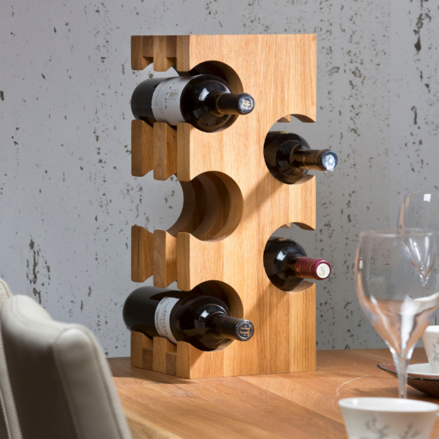countertop wine rack, small wine rack, crafted from solid oak