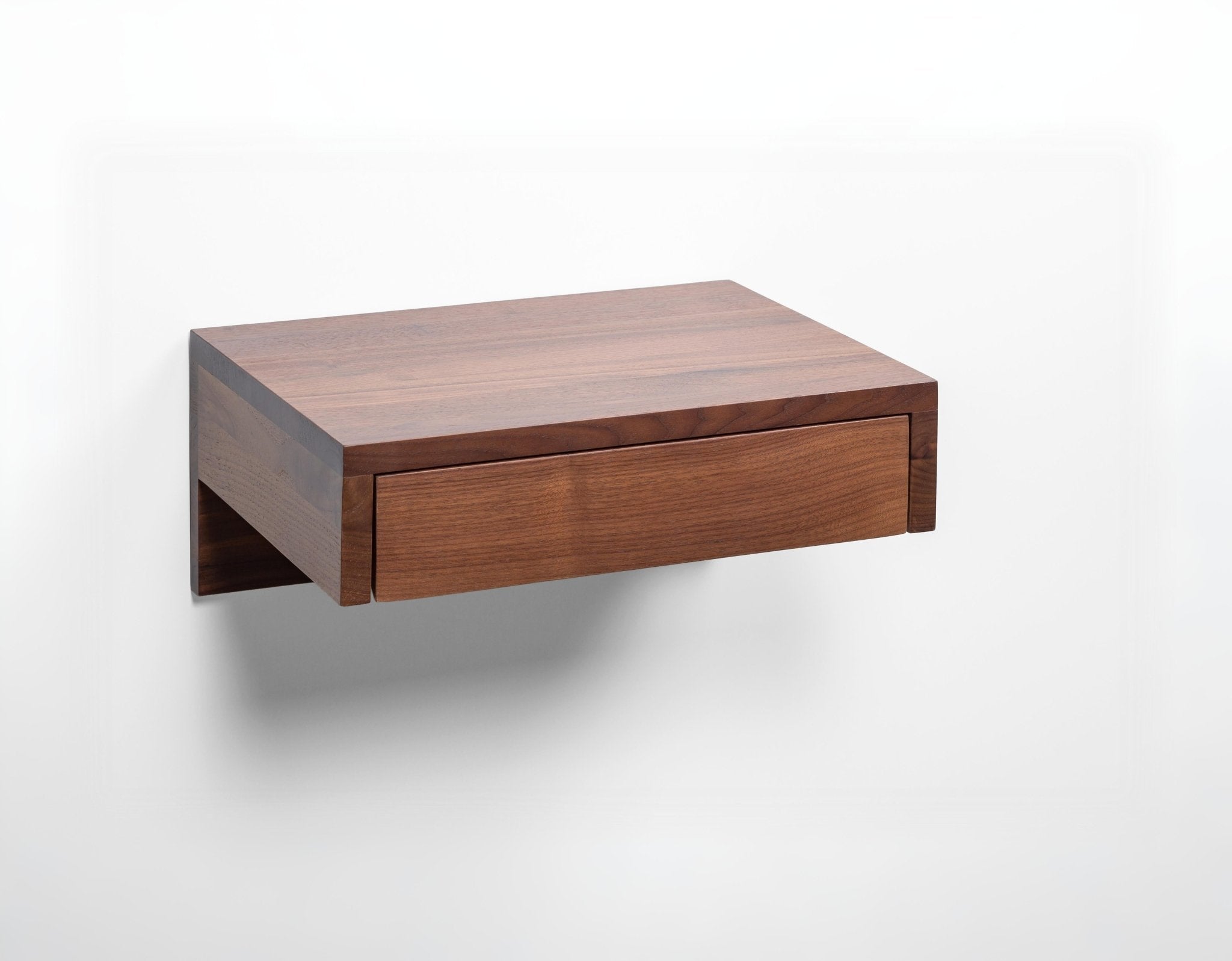 Bo Floating Nightstand in Walnut with a Drawer wall-mounted design, solid walnut wood, minimalist style, gallery position 1 KH_6157_1.jpg