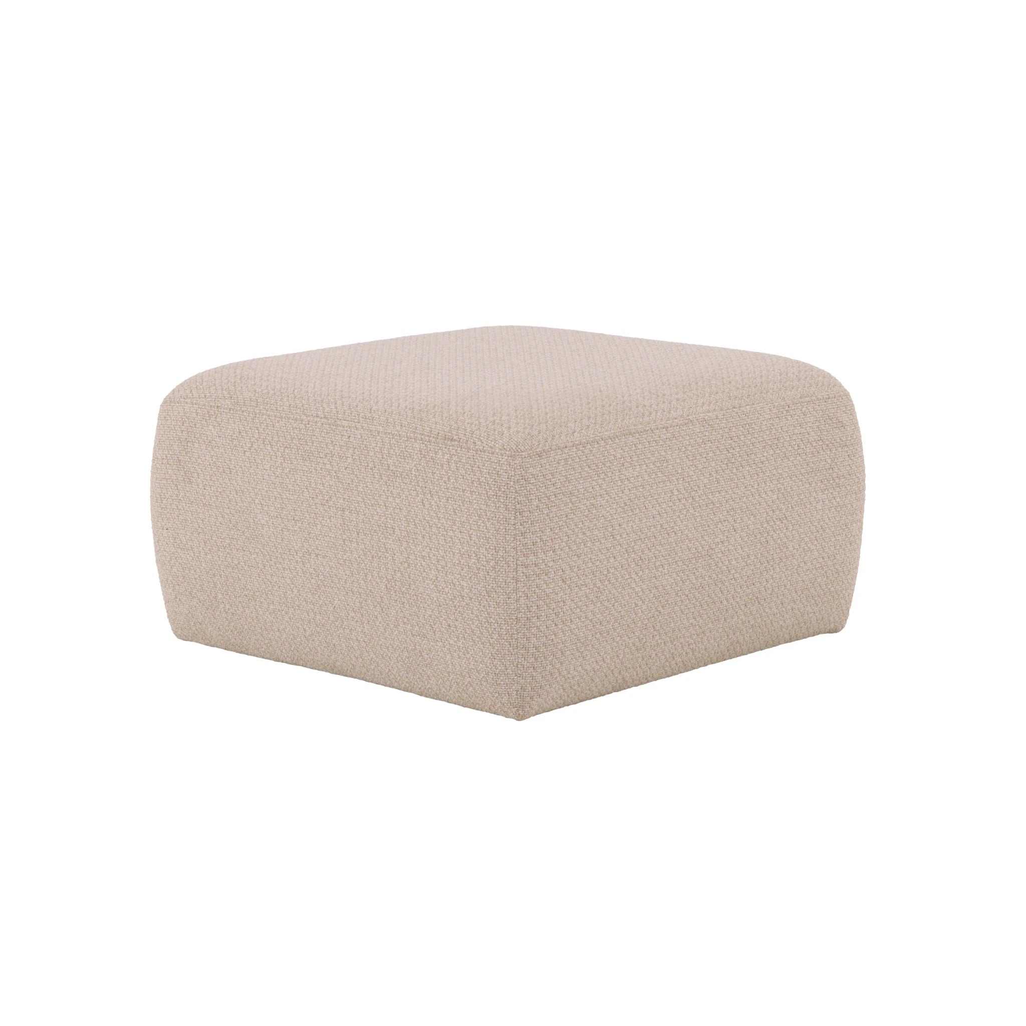 Celeste Oak Coffee Table with Poufs – Beige Fabric single textured beige fabric pouf isolated on white background, gallery position 1 Pehme-Diivanilaud-Celeste-beez-kangas-9.webp